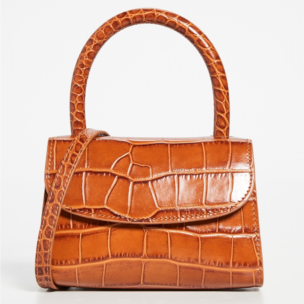 By Far Mini Satchel in Brown Croc